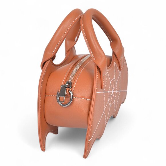 BNWT Iconic Spider Patent Stitching Bat Shape Top Handle Novelty Bag - Picture 2 of 6